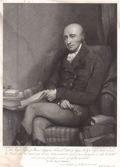Уильям Хайд Волластон (1766 -- 1828)-английский учёный, открывший палладий, родий,  ультрафиолетовое излучение, сконструировавший рефрактометр, гониометр и камеру-люциду, а также получивший платину в чистом виде. Президент Лондонского королевского общества, 