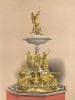 Подарок Шарлю де Букеру - бельгийскому политику, мэру Брюсселя с 1848 года. Аллегорическая композиция, украшеная медальонами с гербами бельгийских городов. Каталог Всемирной выставки в Лондоне 1862 года, т.2, л.147