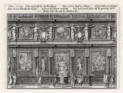 Помазание миром Иисуса Христа (из Biblisches Engel- und Kunstwerk -- шедевра германского барокко. Гравировал неподражаемый Иоганн Ульрих Краусс в Аугсбурге в 1700 году)