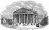 Третье по счёту здание лондонской Королевской биржи, основанной в 1565 году Сэром Томасом Грешэмом, на рисунке британского архитектора Сэра Уильяма Тита (1798 -- 1873 гг.), построившего его в 1844 году (The Illustrated London News №101 от 06/04/1844 г.)