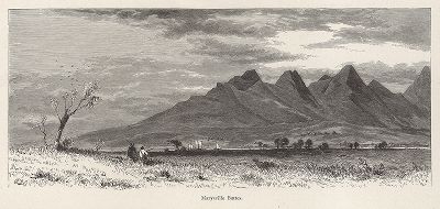 Холмы Мэрисвиль Батс, Северная Калифорния. Лист из издания "Picturesque America", т.I, Нью-Йорк, 1872.