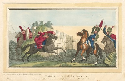 Казачья атака. Cosack mode of attak. Plate 1. Drawn after Nature and Dedicated to Napoleon the Great. Лондон, 1813 