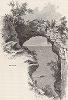 Cкала Арка на острове Макино, озеро Мичиган, штат Мичиган. Лист из издания "Picturesque America", т.I, Нью-Йорк, 1872.