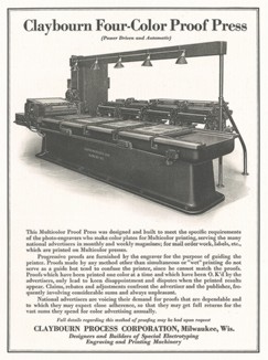 Печатный станок Клейборна, предназначенный для печати фотогравюр. 