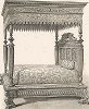 Французская кровать с резьбой, XVI век. Meubles religieux et civils..., Париж, 1864-74 гг. 