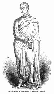 Статуя Джорджа Гордона, пятого герцога Гордона (1770 -- 1836 гг.) -- шотландского дворянина, полководца в эпоху войн с революционной Францией, масона, Великого Мастера Великой Ложи Шотландии (The Illustrated London News №106 от 11/05/1844 г.)