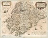Карта провинции Моунстер в графстве Корнуолл. Provincia Momoniae. The province of Mounster. Составил Ян Янсониус. Амстердам, 1645 
