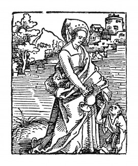 Святая Елизавета Венгерская. Ганс Бальдунг Грин. Иллюстрация к Hortulus Animae. Издал Martin Flach. Страсбург, 1512