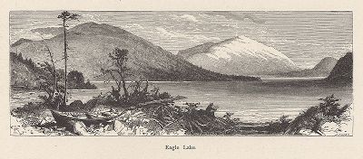 Озеро Орлиное, штат Мэн. Лист из издания "Picturesque America", т.I, Нью-Йорк, 1872.
