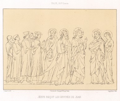 Иисус принимает посланников Иоанна Крестителя (из Les arts somptuaires... Париж. 1858 год)