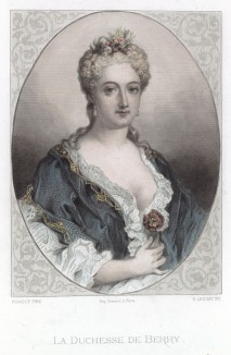 Портрет герцогини Беррийской с оригинала Иасента Риго.