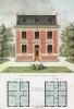 Дом и сад с клумбой в парижском округе Батиньоль-Монсо (из популярного у парижских архитекторов 1880-х Nouvelles maisons de campagne...)