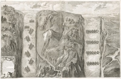 Действия драгунского эскадрона французской кавалерии на горной дороге. Лист XIII. Париж, 1775