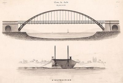 Чугунный мост в Лидсе через реку Эйр.