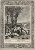 Арес превращает Кикна в лебедя, а сестёр Фаэтона в тополиные деревца (лист известной работы "Храм муз", изданной в Амстердаме в 1733 году)