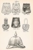 Ташки шведских гусарских полков с 1786 по 1910 г. и каскетка кавалериста. Svenska arméns munderingar 1680-1905. Стокгольм, 1911