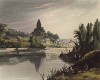 Вид на собор в Триель-сюр-Сен с другого берега реки (из Picturesque Tour of the Seine, from Paris to the Sea... (англ.). Лондон. 1821 год (лист VIII))
