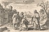 Вдова и Елисей. Лист из серии "Theatrum Biblicum" (Библия Пискатора или Лицевая Библия), выпущенной голландским издателем и гравёром Николасом Иоаннисом Фишером (предположительно с оригинальных досок 16 века), Амстердам, 1643