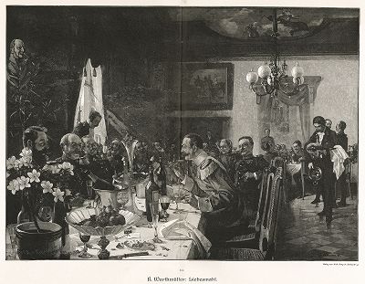 "Приятный обед" работы Роберта Мюллера. Moderne Kunst..., т. 9, Берлин, 1895 год. 