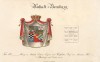 Герб герцогства Ангальт-Бернбургского и его герцогов. Из немецкого гербовника середины XIX века