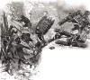 Французские сапёры заделывают брешь в стене под артиллерийским огнём (из Types et uniformes. L'armée françáise par Éduard Detaille. Париж. 1889 год)