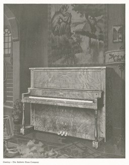 Пианино. Иллюстрация из каталога музыкальных инсттрументов The Baldwin Piano Company. 