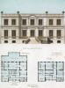 Эскиз и план отеля в классическом стиле в округе Нёйи (из популярного у парижских архитекторов 1880-х Nouvelles maisons de campagne...)