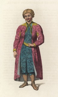 Качинец в традиционном костюме (лист 35 иллюстраций к известной работе Эдварда Хардинга "Костюм Российской империи", изданной в Лондоне в 1803 году)
