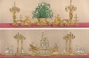 Позолоченные украшения для банкетного стола от всемирно известной фирмы Christofle. Каталог Всемирной выставки в Лондоне 1862 года, т.2, л.192