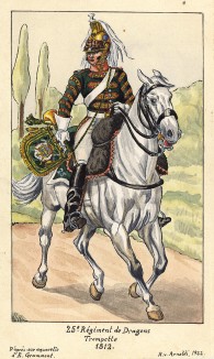 1812 г. Трубач 25-го драгунского полка французской армии. Коллекция Роберта фон Арнольди. Германия, 1911-28