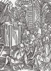 Дурак, проповедующий людям мудрость (иллюстрация к главе 22 книги Себастьяна Бранта "Корабль дураков", гравированная Дюрером в 1494 году)