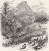 Гора Джамп-маунтин или Прыгающая гора, штат Вирджиния. Лист из издания "Picturesque America", т.I, Нью-Йорк, 1872.