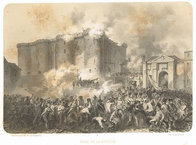 Взятие Бастилии 14-го июля 1789 года (из работы Paris dans sa splendeur, изданной в Париже в 1860-е годы)