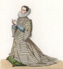Изабелла Клара Евгения - супруга Альбрехта VII Австрийского - соправительница Испанских Нидерландов (лист 56 работы Жоржа Дюплесси "Исторический костюм XVI -- XVIII веков", роскошно изданной в Париже в 1867 году)