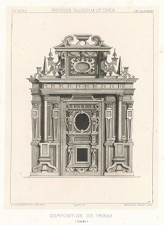Интерьерный элемент, созданный по эскизам Адриана де Вриса, XVI век. Meubles religieux et civils..., Париж, 1864-74 гг. 