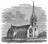 Приходская церковь в английском городке Гравесенд графства Кент, построенная в 1844 году в раннеанглийском стиле из рваного камня архитектором Джеймсом Уилсоном (1816 -- 1900 гг.) (The Illustrated London News №108 от 25/05/1844 г.)