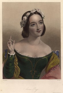 Энн (Анна) Пейдж, героиня пьесы Уильяма Шекспира «Виндзорские проказницы». The Heroines of Shakspeare. Лондон, 1848