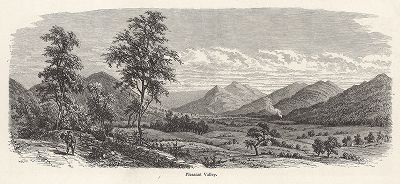 В окрестностях Харперс-Ферри: долина Плезант-валлей, штат Западная Вирджиния. Лист из издания "Picturesque America", т.I, Нью-Йорк, 1872.