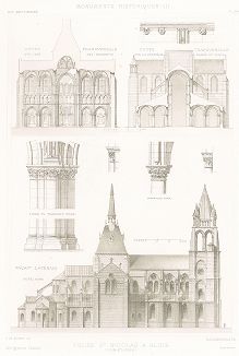 Церковь Сен-Николя в Блуа (XII-XIII века), лист 2. Archives de la Commission des monuments historiques, т.3, Париж, 1898-1903. 