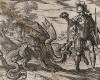 Медея сообщает Ясону как завладеть золотым руном. Гравировал Антонио Темпеста для своей знаменитой серии "Метаморфозы" Овидия, л.61. Амстердам, 1606