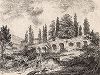 Вид ворот Тиволи и стен виллы д'Эсте. Офорт аббата де Сен-Нона по оригиналу Оноре Фрагонара из серии Roccolta di Vedute... di Roma, 1765 год. 