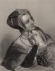 Анна Болейн, героиня пьесы Уильяма Шекспира "Генрих VIII". The Heroines of Shakspeare. Лондон, 1850-е гг.