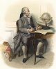 Жан Лерон д'Аламбер (1717-1783) - французский ученый-энциклопедист, член множества Академий наук. Лист из серии Le Plutarque francais..., Париж, 1844-47 гг. 