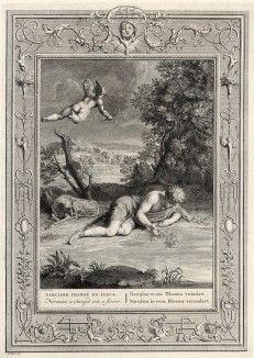 Нарцисс (лист известной работы "Храм муз", изданной в Амстердаме в 1733 году)