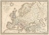 Карта древней Европы после вторжения варваров (конец V века н.э.). Atlas universel de geographie ancienne et moderne..., л.1. Париж, 1842