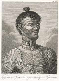 Грудное изображение мужчины острова Нукагивы 