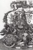 Большая Триумфальная колесница императора Максимилиана I, придуманная, нарисованная и напечатанная Альбрехтом Дюрером (часть 1-я увеличенная)