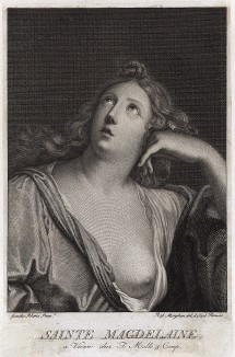 Мария Магдалина.  Гравюра Рафаэля Моргена с живописного оригинала Гвидо Рени. 
