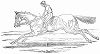 Жеребец по кличке "Бегущая власть" -- победитель на знаменитых скачках Дерби, проводящихся на ипподроме в английском городе Эпсом (The Illustrated London News №108 от 25/05/1844 г.)
