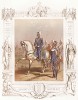 Шведские уланы лейб-гвардии короля (из "Истории шведских полков" члена шведского парламента Юлиуса Манкела. Стокгольм. 1864 год)